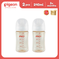Pigeon Official - New and Improved Wide Neck PPSU Feeding Bottle 240ml Pack of 2 for newborn (M), medium flow, no nipple confusion, anti-colic, high heat resistance, Japan No. 1 Brand