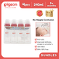 Pigeon Official - RPP Slimneck/Standard Feeding Red Bottle Fast Flow, 240ml (Pack of 4), PP Material