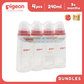 Pigeon Official - RPP Slimneck/Standard Feeding Red Bottle Fast Flow, 240ml (Pack of 4), PP Material