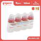 Pigeon Official - RPP Standard Feeding Red Bottle Slow Flow (S) for newborn, 120ml, anti-colic (pack of 4) PP Material