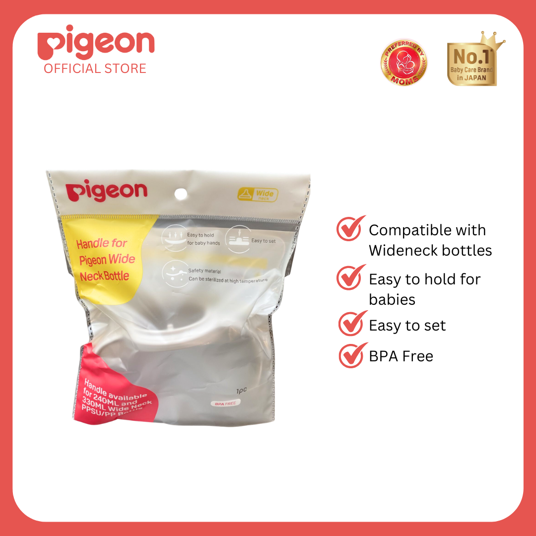 Pigeon Official Toddler Bottle Bundle - Wide Neck Bottle 330ml, Handle, Sipper, Gravity Straw for Weaning, Perfect for Toddlers, Spill Proof, Safe and Hygienic, BPA Free