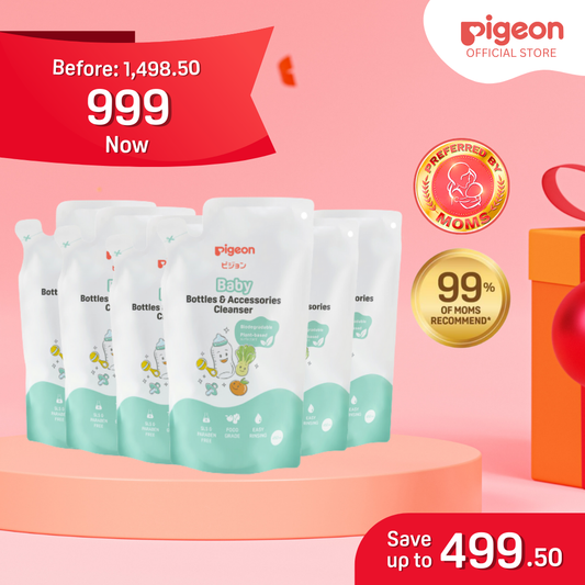 Pigeon Official Baby Bottles & Accessories Cleanser 450ml Pack of 6 - Safe for babies, Can be used for fruits & veggies, Food Grade, Paraben Free, Dermatologically Tested, Easy Rinsing, SLS SLES Free