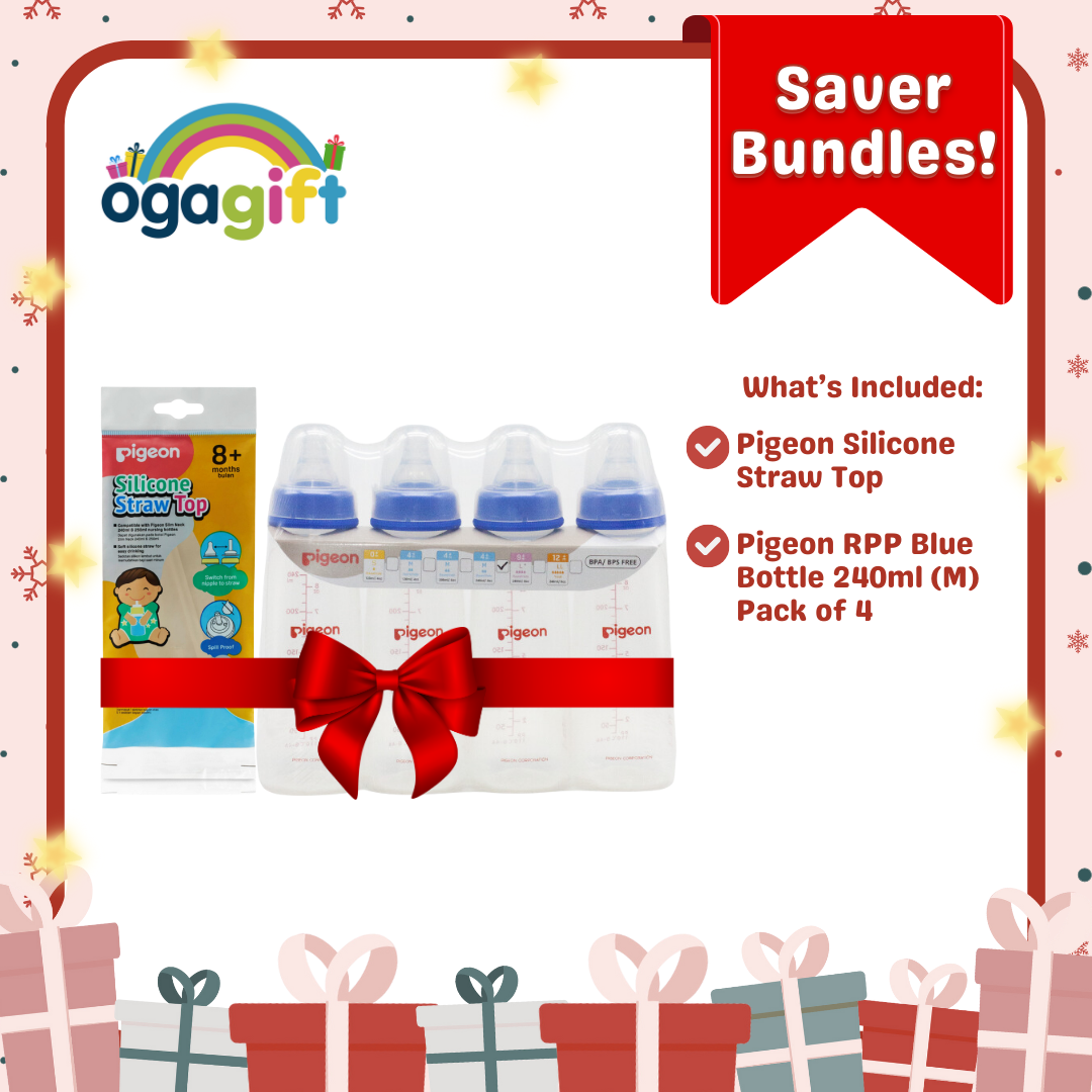 Gift Set: RPP Bottle 240ml Blue 4pcs with Silicone Straw Top