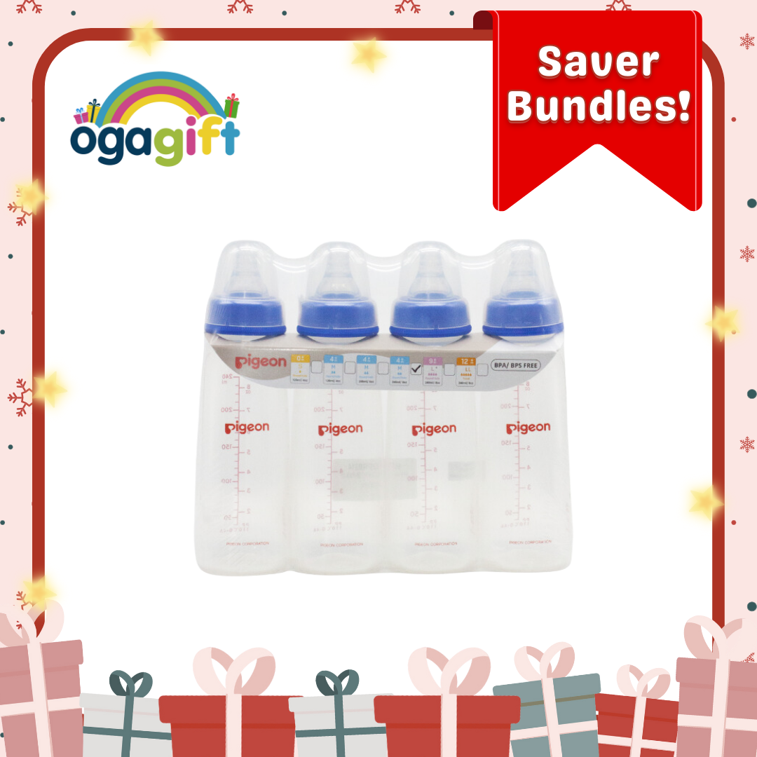 Gift Set: RPP Bottle 240ml Blue 4pcs with Silicone Straw Top