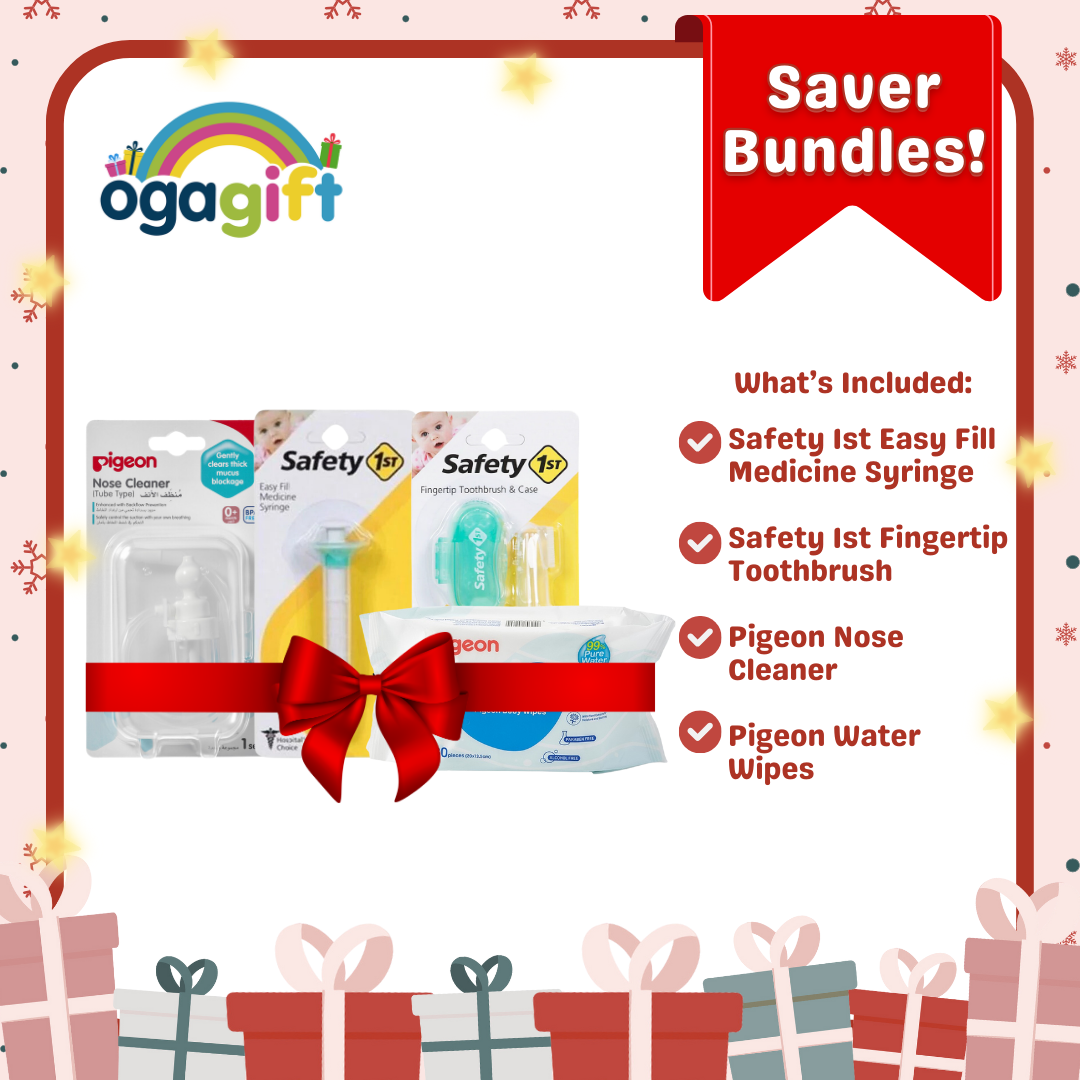 Gift Set - Baby Hygienic Set: Pigeon Nose Cleaner Fingertip and Waterbase Wipes x SFI Medicine Syringe and Fingertip & Case