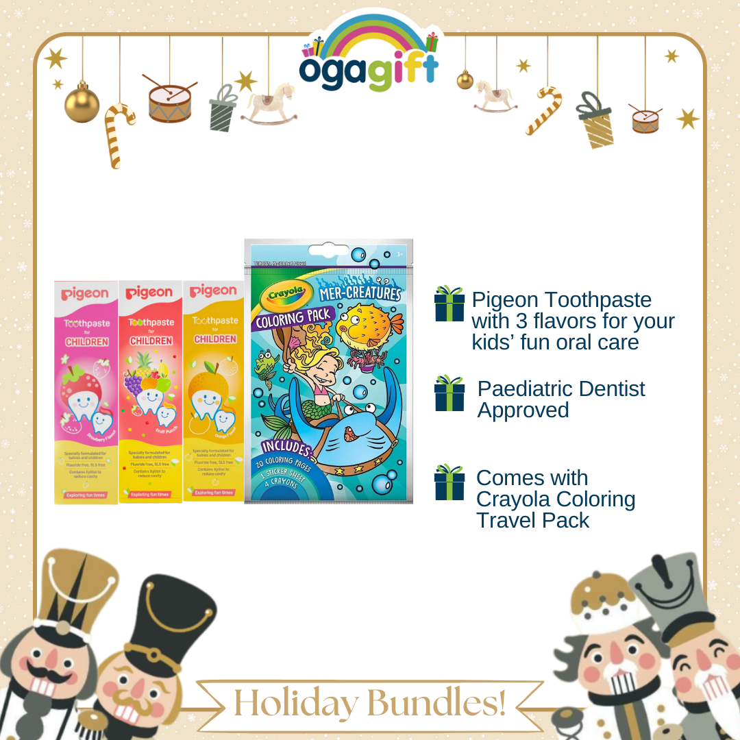 Pigeon Gift Set: Assorted Toothpaste x Crayola Value Coloring