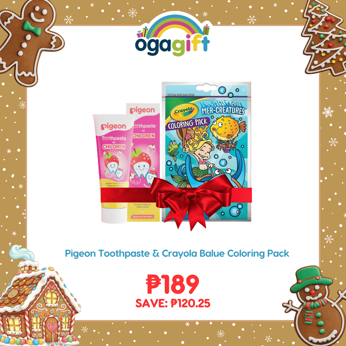 Pigeon OgaGift Set: Toothpaste x Crayola Value Coloring Toddler Dental Care, Coloring for Toddler, Perfect Gift for Babies 0+ & Up