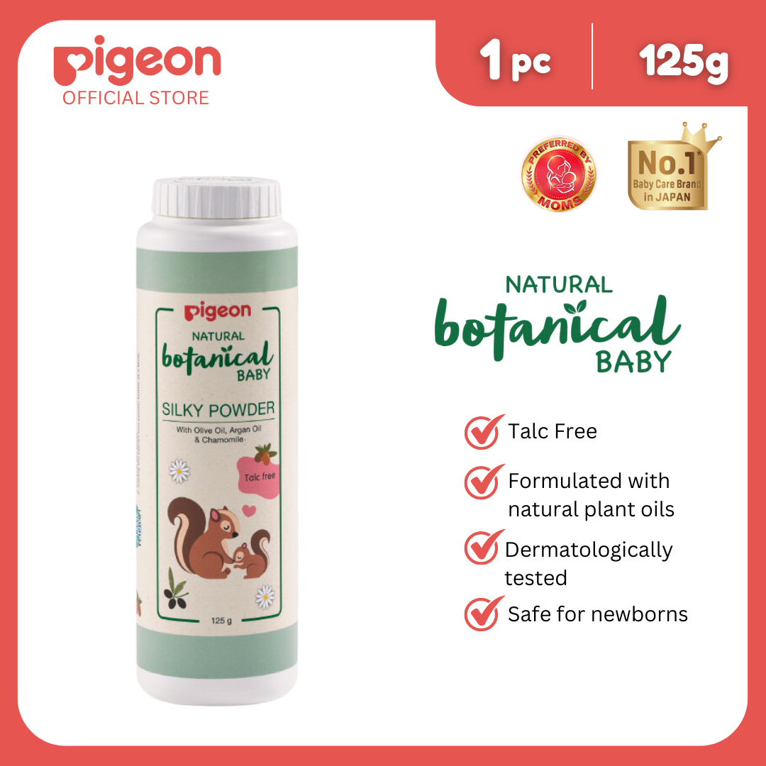 Pigeon Natural Botanicals Baby Bath Kit Shampoo, Body Wash, Powder Bundle - Gentle Plant-Based Formula, Environment Friendly, Safe for Babies with Sensitive Skin, Moisturizing