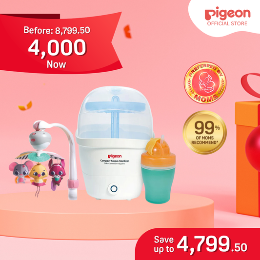Pigeon Gift Bundle Compact Sterilizer + Tiny Love Mobile Toy : Perfect for Gifting, Feed & Play