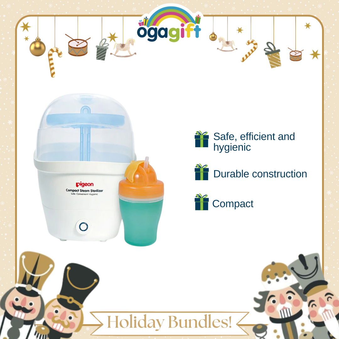 Pigeon OgaGift Bundle Compact Sterilizer + Groom & Go Baby Care Kit : Perfect for Gifting, Feeding and Hygiene Kit for Newborn Essentials