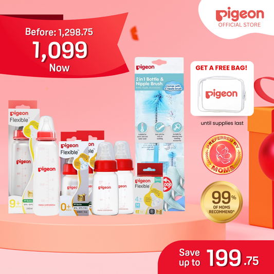 PP Slim Neck Newborn Starter Set Feeding Bottle 120 & 240ml, Medium Nipple, for 0+ Mos, Anti Colic, No Nipple Confusion, Anti Colic, Japan No 1 Brand