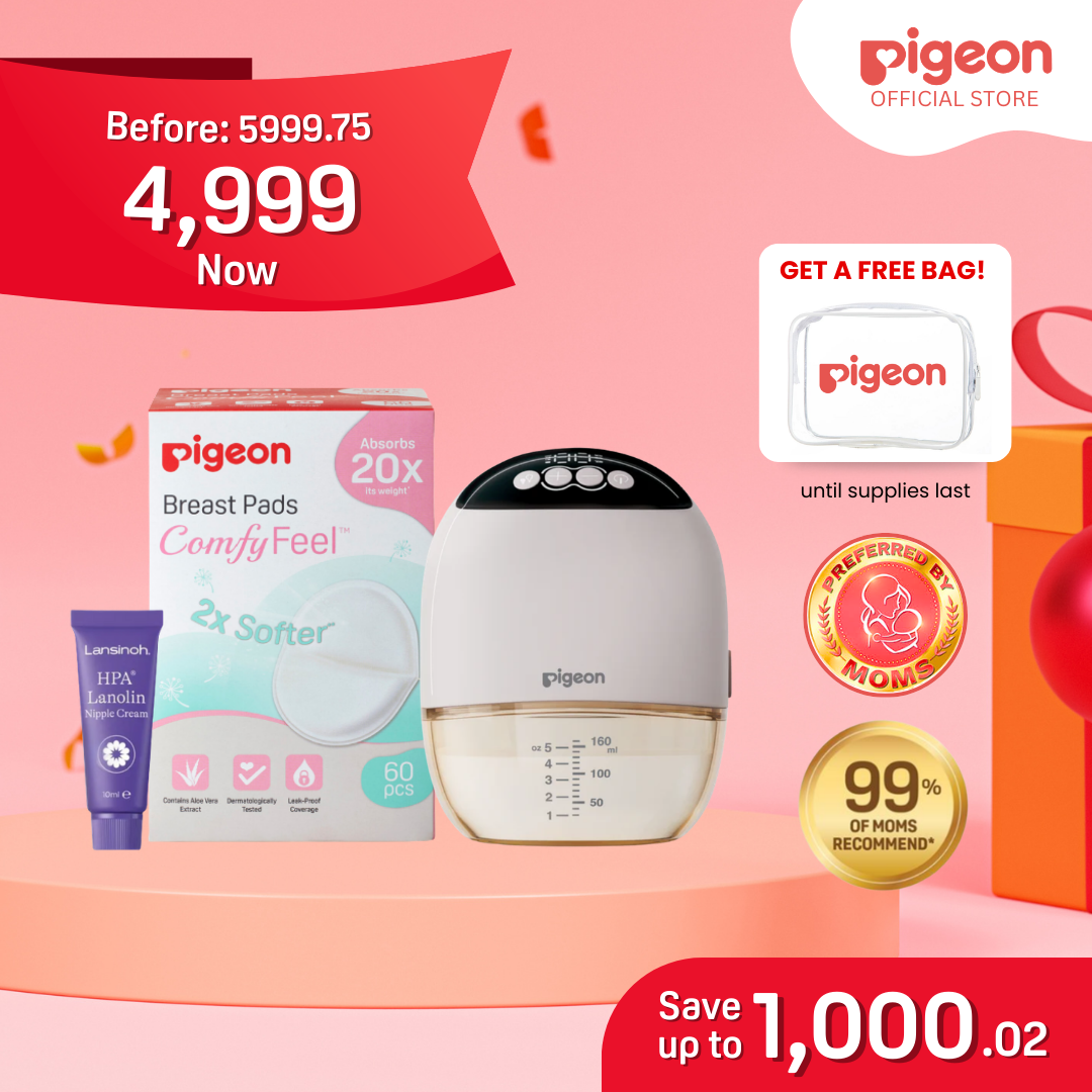 Pigeon Wearable Electric Breast Pump Premium Breastfeeding Care Set: Aloe Pads 60s + Lanolin 10ml