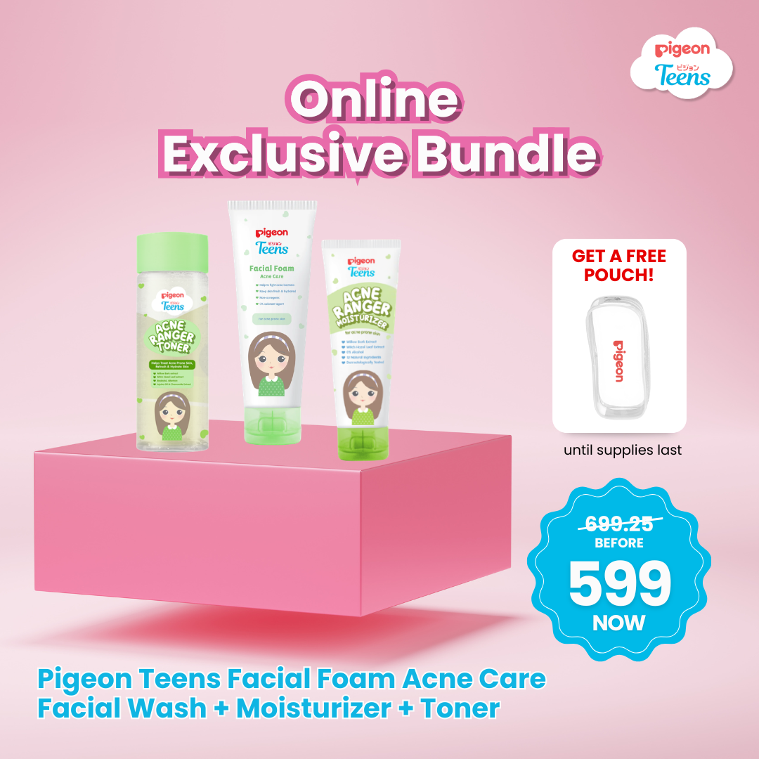 Pigeon Teens Acne Ranger 3-Step Clear Skin Kit: Wash + Toner + Moisturizer for Sensitive Skin