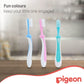 Pigeon Official - Training Toothbrush Lesson 3 Blue, 12-18+ Months, Soft Elastomer Brush Head, Ergonomic handle, BPA Free, Co-developed with Pediatric Dentist, Japan No. 1 Brand
