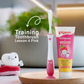 Pigeon Official - Lesson 4 Toothbrush Pink with Suction Cup Stand, 18+ Months, Soft Bristles, Slim head to reach back molars, Ergonomic handle, BPA Free, Co-developed with Pediatric Dentist, Japan No. 1 Brand