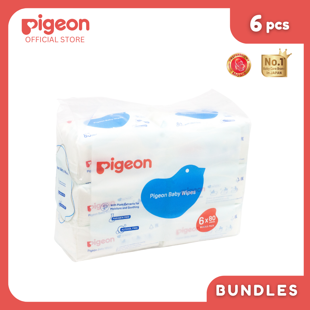 PIgeon Baby Wipes 80's Water Base Refill PK6