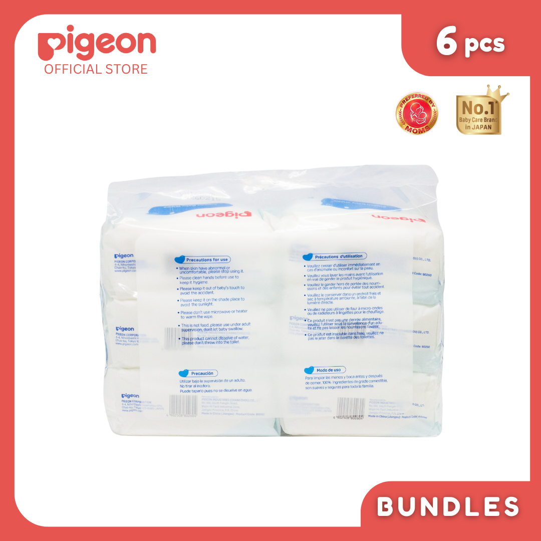 PIgeon Baby Wipes 80's Water Base Refill PK6