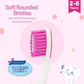 NEW Pigeon Official Kids Toothbrush Pink with Suction Cup Stand, 18+ Months, Soft Bristles, Slim head to reach back molars, Ergonomic handle, BPA Free, Co-developed with Pediatric Dentist, Japan No. 1 Brand (Copy)