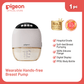 Pigeon Official - Wearable Breast Pump Single with 160ml PPSU Bottle - Hands-Free & Cordless, 3 Modes & 9 Suction Levels for Discreet Pumping, 100% Soft Silicone Flange, Hospital Grade, Digital Display Control, Japan No. 1 Brand