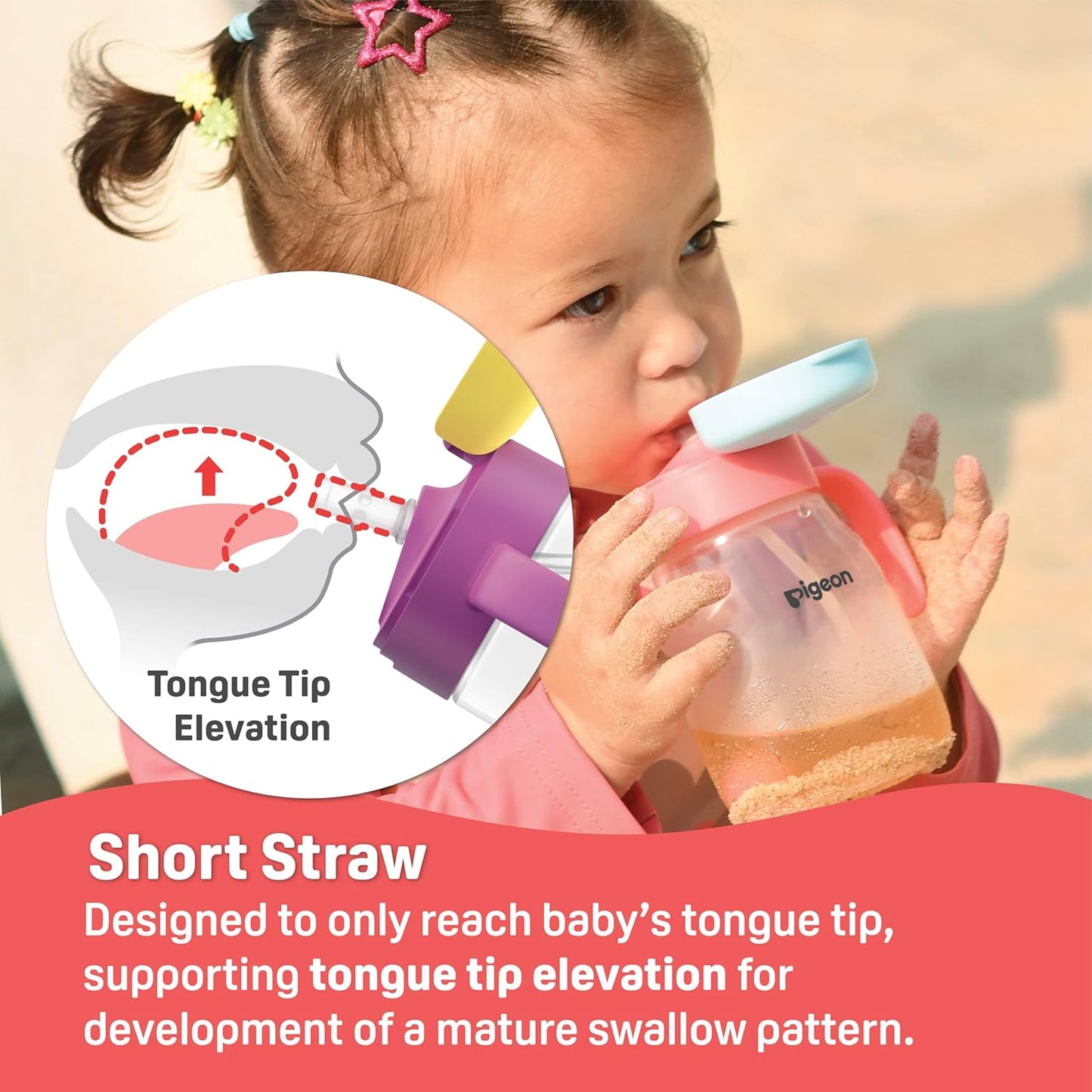 Pigeon Official StarTouch Straw Cup with Gravity Ball Mint To Be 250ml - BPA Free, Spill Proof, Promotes Oral Development, 6+ Months