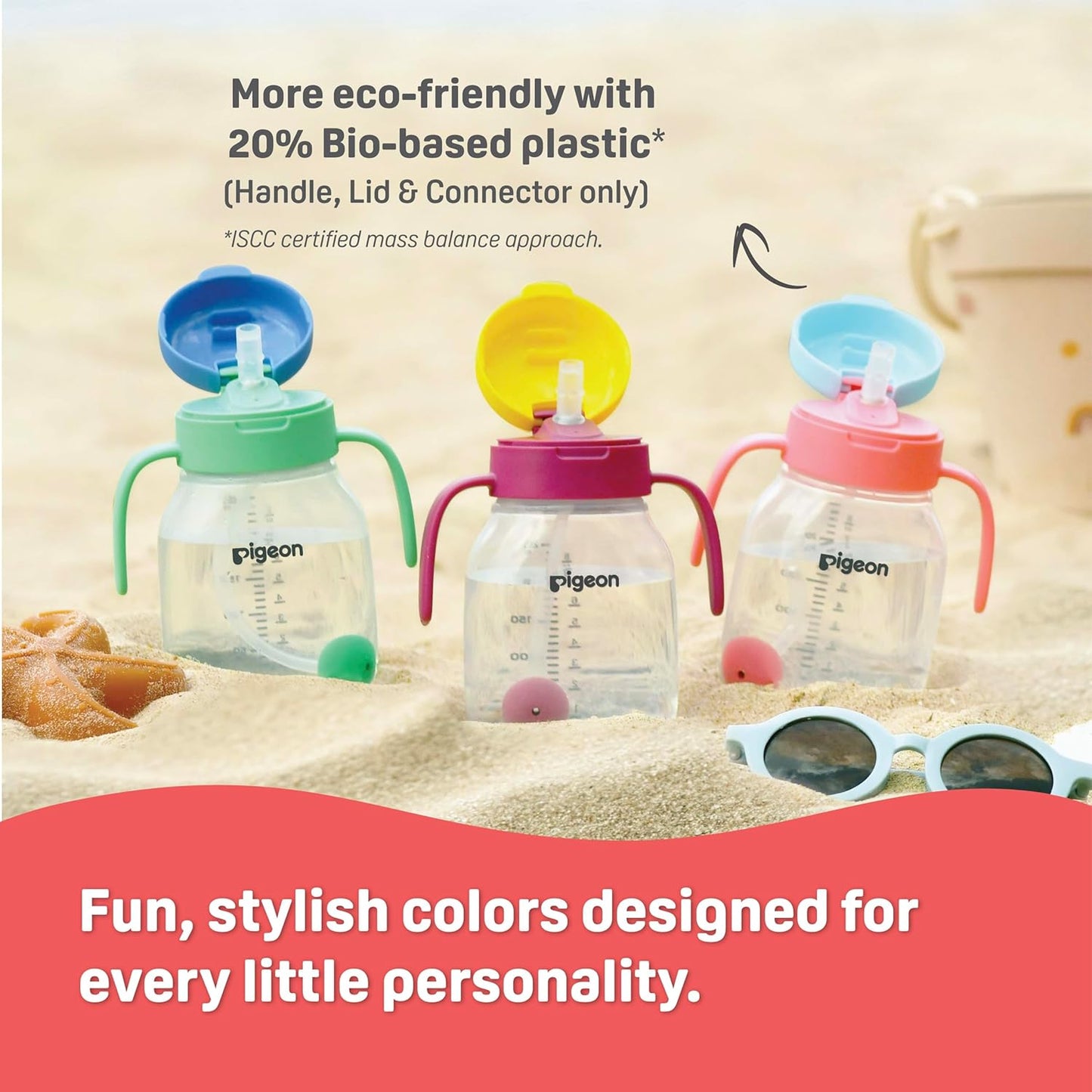 Pigeon Official StarTouch Straw Cup with Gravity Ball Mint To Be 250ml - BPA Free, Spill Proof, Promotes Oral Development, 6+ Months
