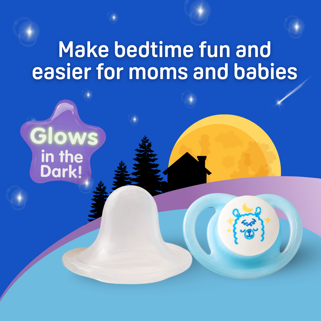 Pigeon Official - NEW MiniLight Night Time Pacifier Glow in the Dark Soother 0+ Months Alpaca Size S 1pc | Orthodontic Pacifier, No Nipple Confusion, BPA Free, Flexible Nipples, Japan No. 1 Brand