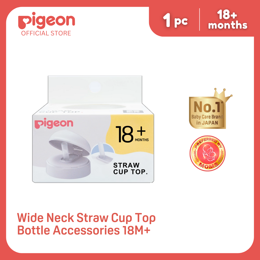 Pigeon Official Age-Up Straw Lid for Baby Bottle | 18 Months+ Toddler Straw Cup Lid | BPA-Free