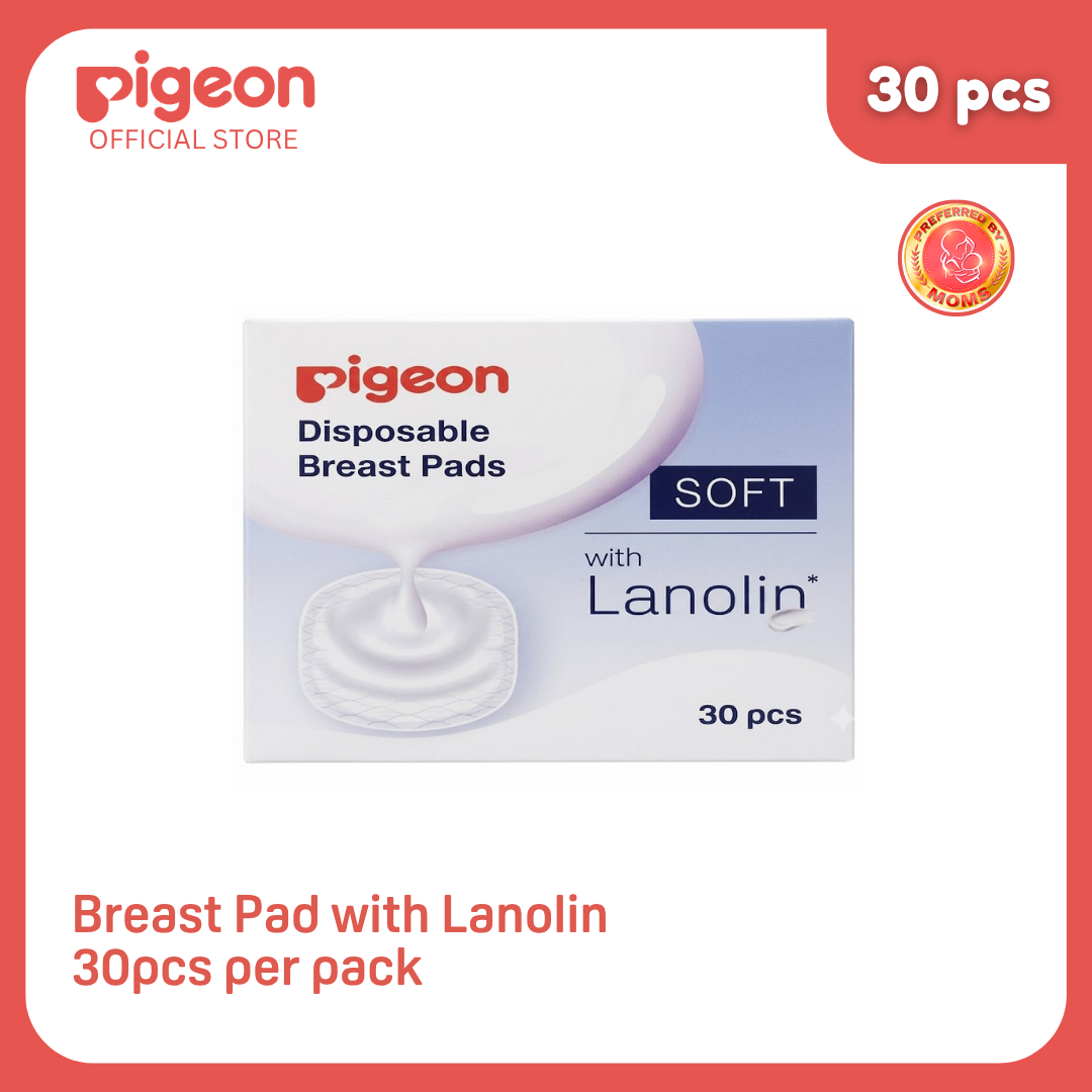 NEW Pigeon Breast Pads with Natural Lanolin (30pcs) - Soothing & Ultra-Absorbent Nipple Care Disposable Nursing Pads, Japan No. 1 Brand (Copy)