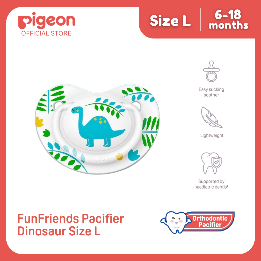Pigeon Official - FunFriends Silicone Pacifier Small 6-18 Months Orthodontic No Nipple Confusion