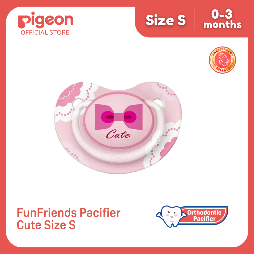 Pigeon Official - FunFriends Silicone Pacifier Small Cute 0-3 Months Orthodontic No Nipple Confusion