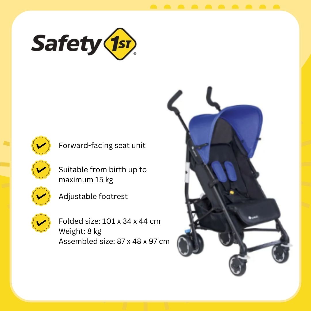 Safety 1st Compa'City Stroller for Travel with Sun Shade (Blue and Black)