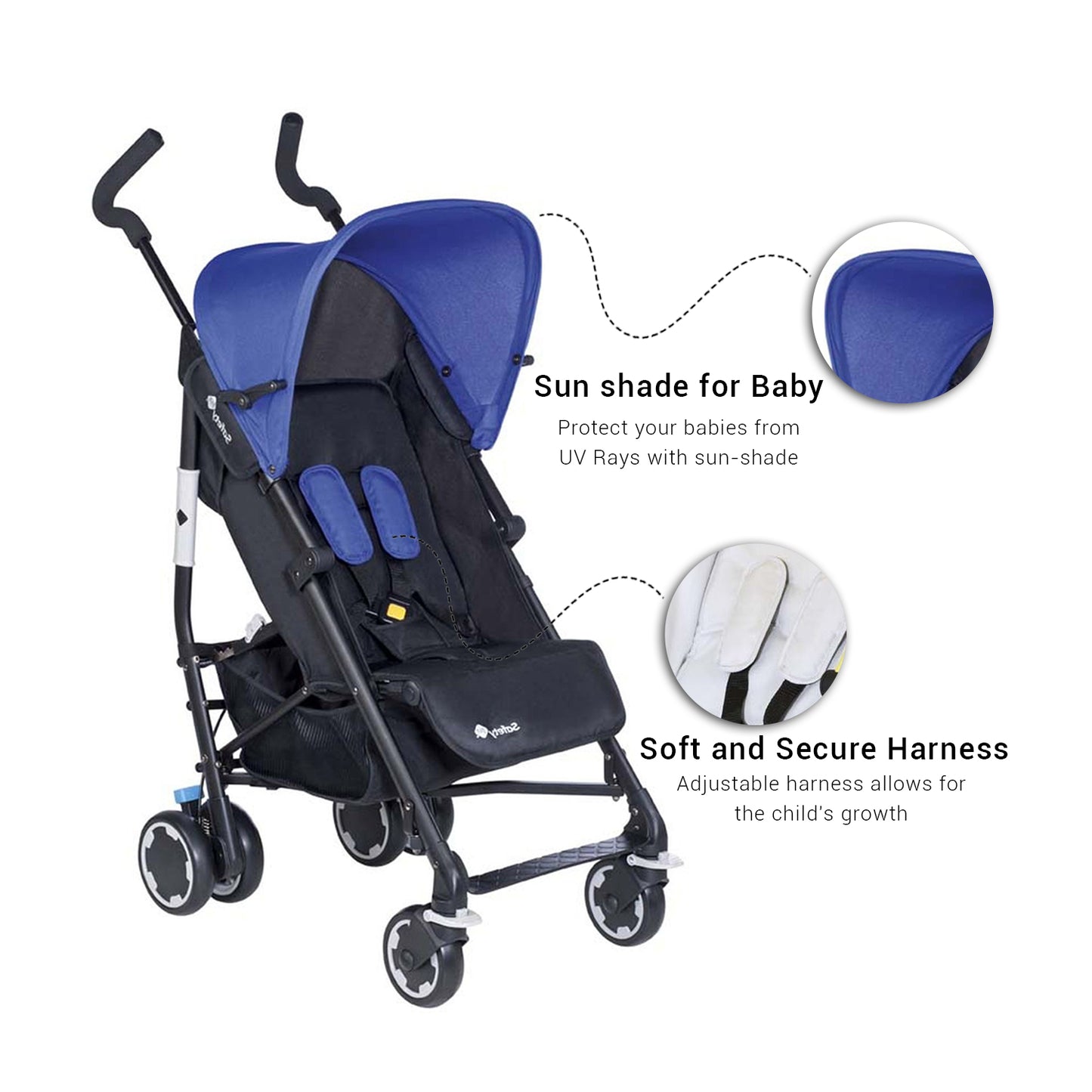 Safety 1st Compa'City Stroller for Travel with Sun Shade (Blue and Black)