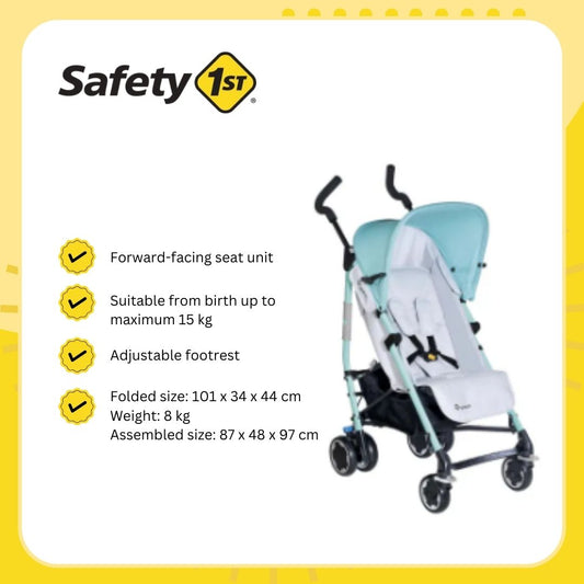 Safety 1st Compa'City Stroller for Travel with Sun Shade (Green and White)
