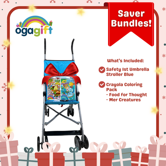 Gift Set - SFI Umbrella Stroller Without Canopy Blue x Crayola Value Coloring