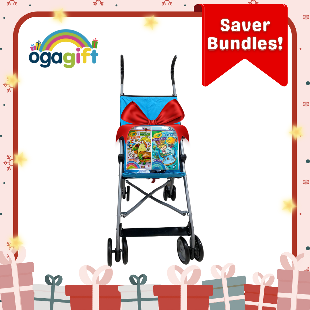 Gift Set - SFI Umbrella Stroller Without Canopy Blue x Crayola Value Coloring