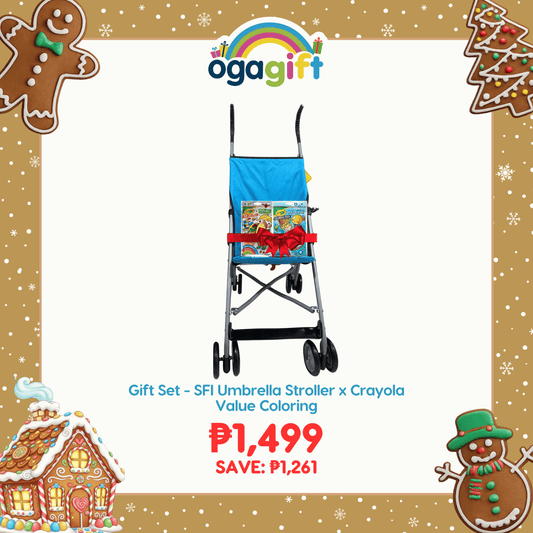 Gift Set - SFI Umbrella Stroller Without Canopy Blue x Crayola Value Coloring
