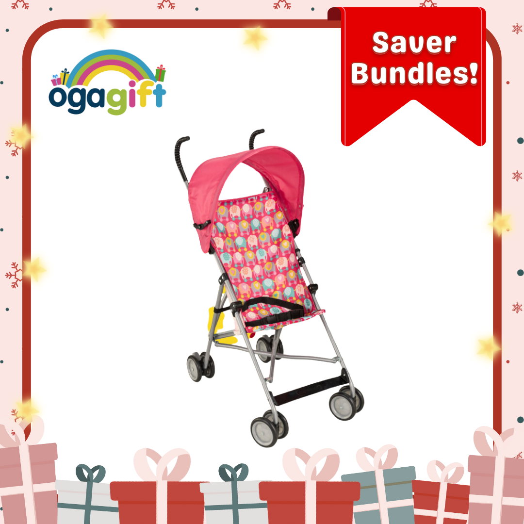 Gift Set - SFI Umbrella Stroller with Canopy - Elephant x Crayola Assorted Pop Out Pack