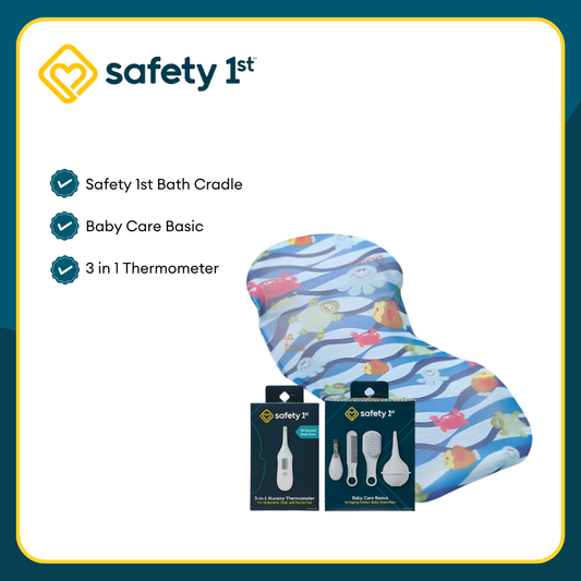 Safety 1st Bath Cradle + Baby Care Basic + 3n1 Thermometer