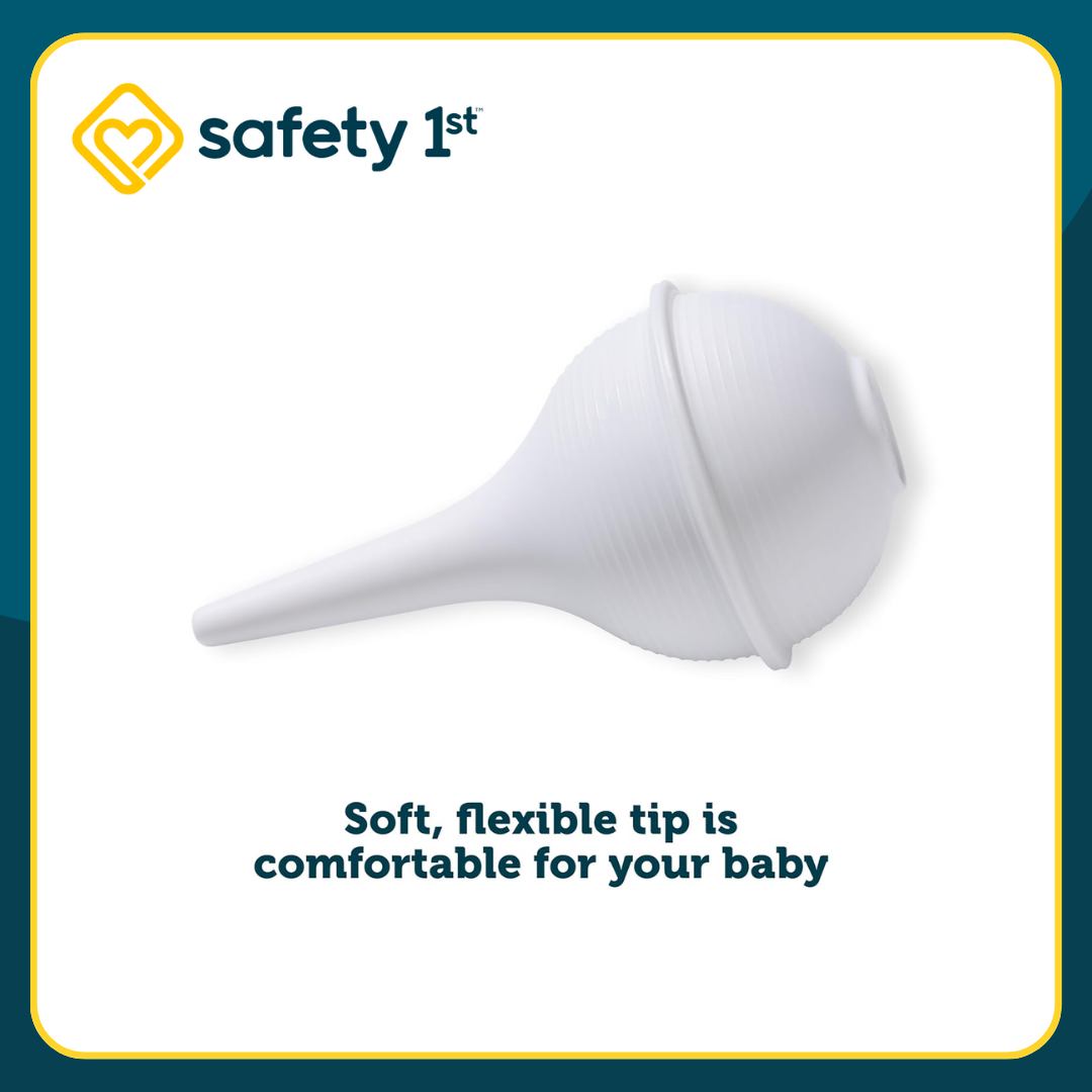 Safety 1st Nasal Aspirator and 3-in-1 Nursery Thermometer. Nasal Aspirator: Soft, flexible tip and Thermometer: 30-second read time, for underarm, oral, and rectal use