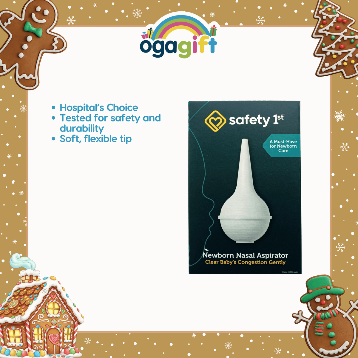 Safety 1st Nasal Aspirator and 3-in-1 Nursery Thermometer. Nasal Aspirator: Soft, flexible tip and Thermometer: 30-second read time, for underarm, oral, and rectal use