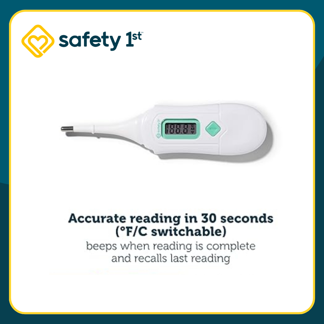 Safety 1st Nasal Aspirator and 3-in-1 Nursery Thermometer. Nasal Aspirator: Soft, flexible tip and Thermometer: 30-second read time, for underarm, oral, and rectal use