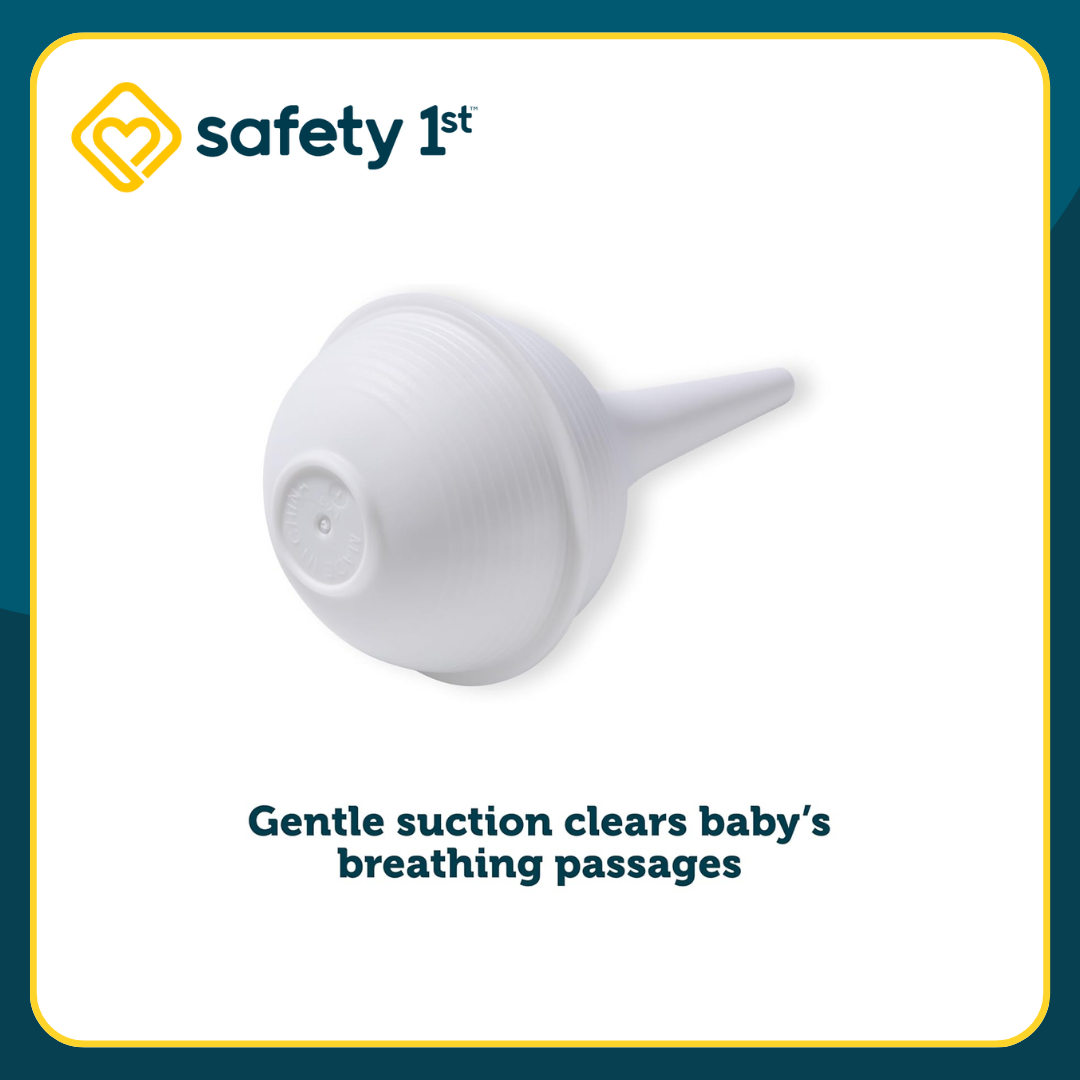 Safety 1st Nasal Aspirator and 3-in-1 Nursery Thermometer. Nasal Aspirator: Soft, flexible tip and Thermometer: 30-second read time, for underarm, oral, and rectal use