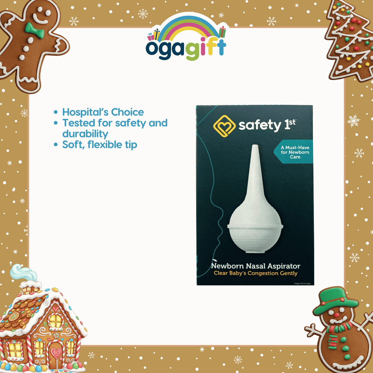Safety 1st 3N1 Thermometer + Pigeon Hand and Mouth Tissue 60's + Safety 1st Nasal Aspirator