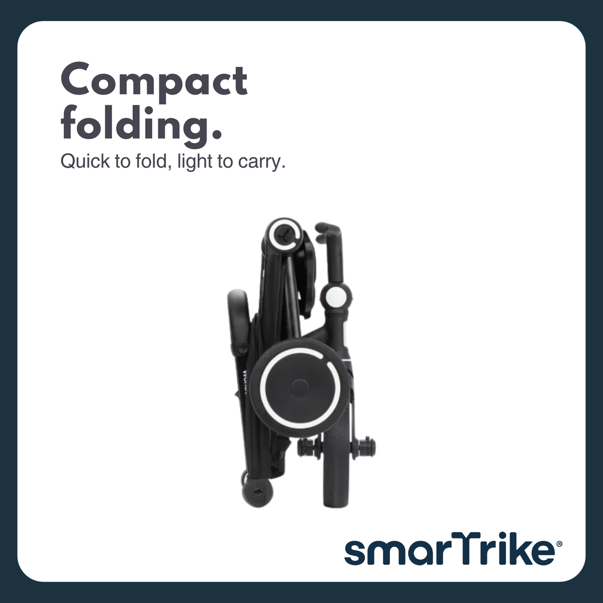 Smartrike Wonder+Storm 3-Wheel Stroller, Compact Folding, Patended one-handed steering, Carry-on