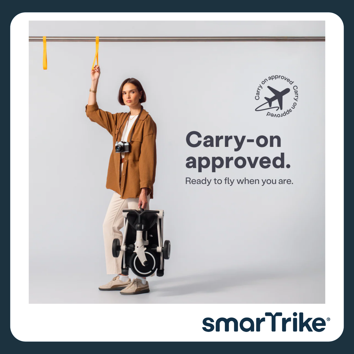 Smartrike Wonder+Storm 3-Wheel Stroller, Compact Folding, Patended one-handed steering, Carry-on