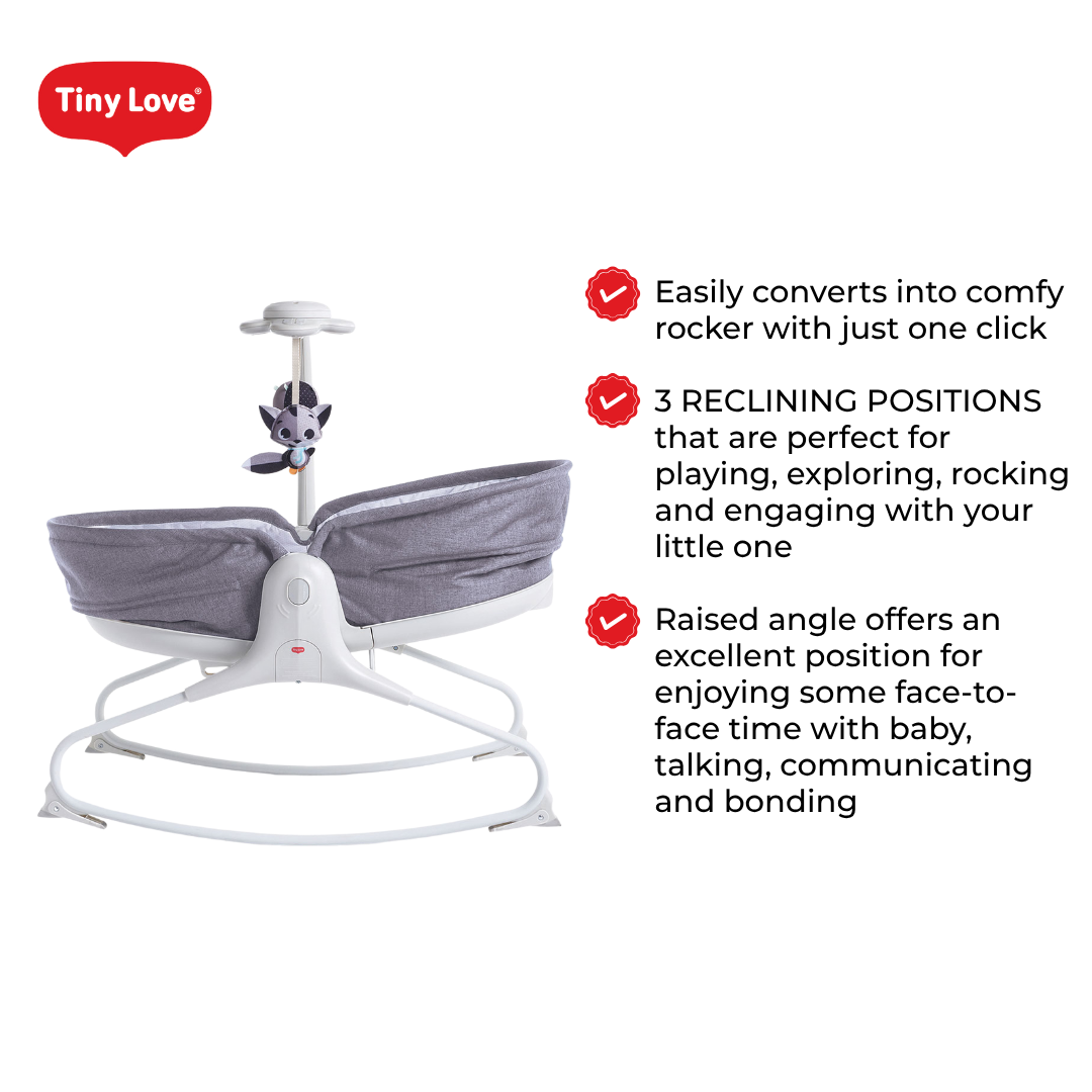 Tiny Love Rocker Napper Grey + Gymini - Black & White