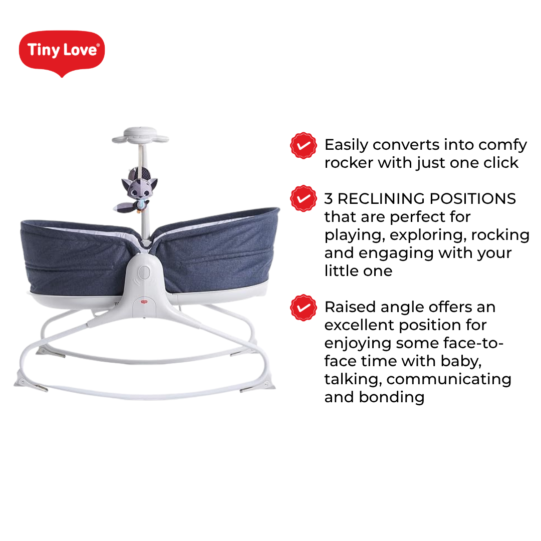 Tiny Love Rocker Napper Denim + Gymini - Black & White