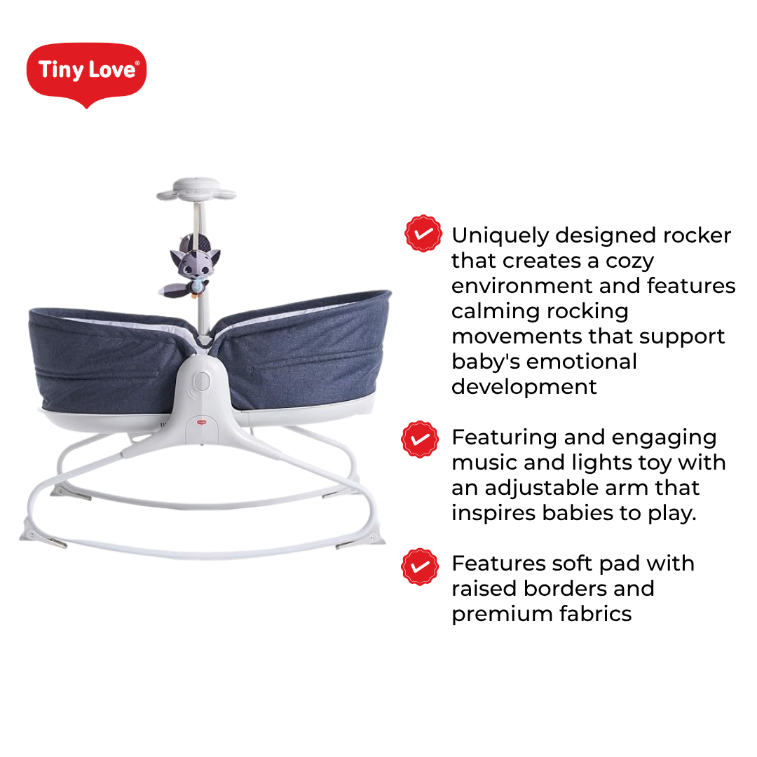 Tiny Love Rocker Napper Denim + Gymini - Black & White