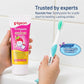 Pigeon Official Toothpaste Strawberry 0+ Months 1pc - 100% Food Grade Ingredients, SLS/Fluoride Free, Safe if swallowed, Gentle on new milk teeth, made with Xylitol agent, Co-developed with Pediatric Dentist, Japan No. 1 Brand