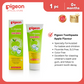 Pigeon Official Toothpaste Apple 0+ Months 1pc - 100% Food Grade Ingredients, SLS/Fluoride Free, Safe if swallowed, Gentle on new milk teeth, made with Xylitol agent, Co-developed with Pediatric Dentist, Japan No. 1 Brand